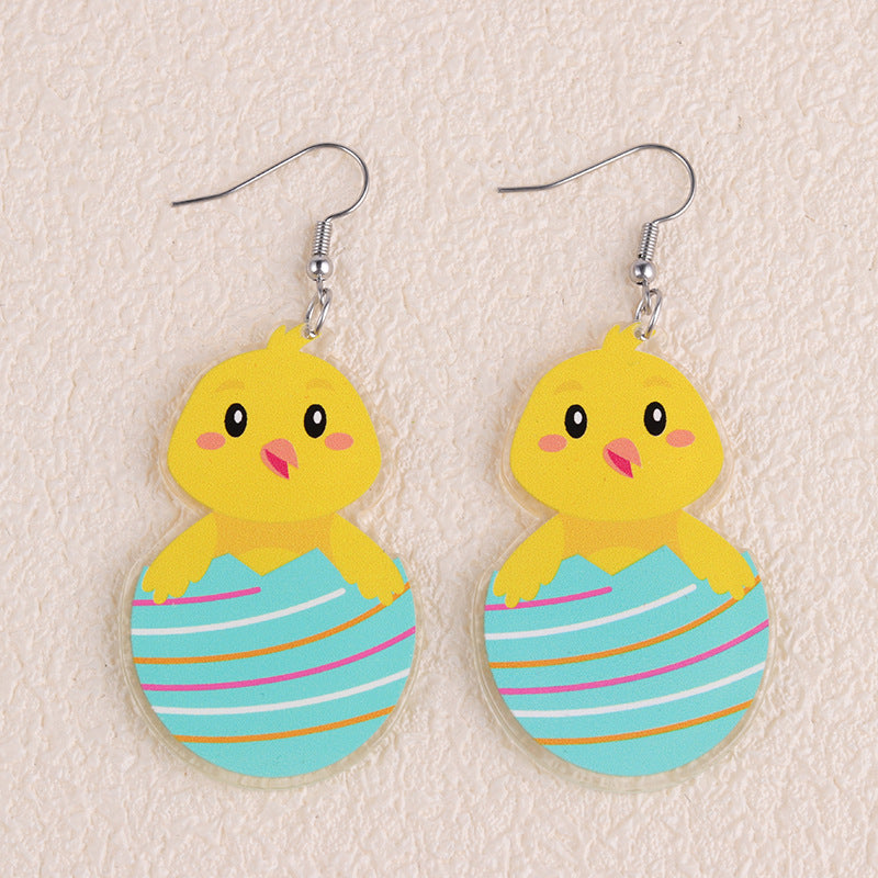 Wholesale 2PCS Acrylic Easter Carrot Chick Earrings
