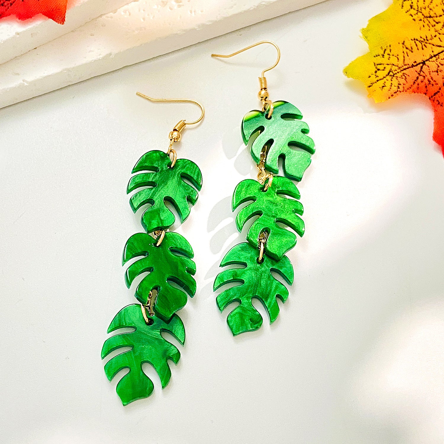 Wholesale acrylic maple leaf earrings