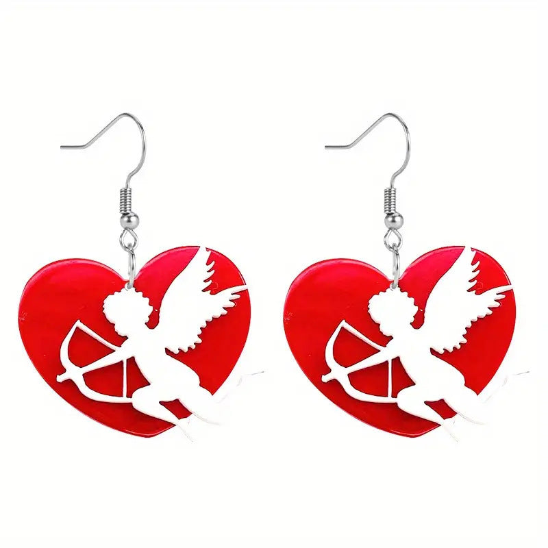 Wholesale Valentine's Day Love Wings Acrylic Earrings