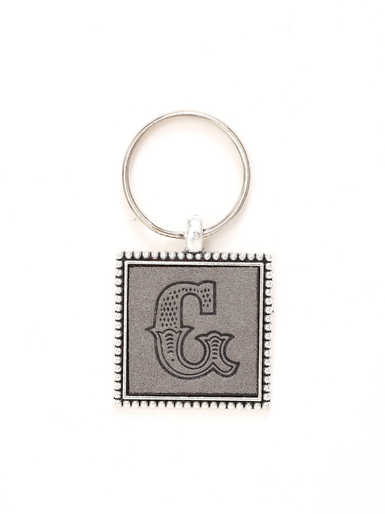 Wholesale 26 Letters Leather Embossed Keychain