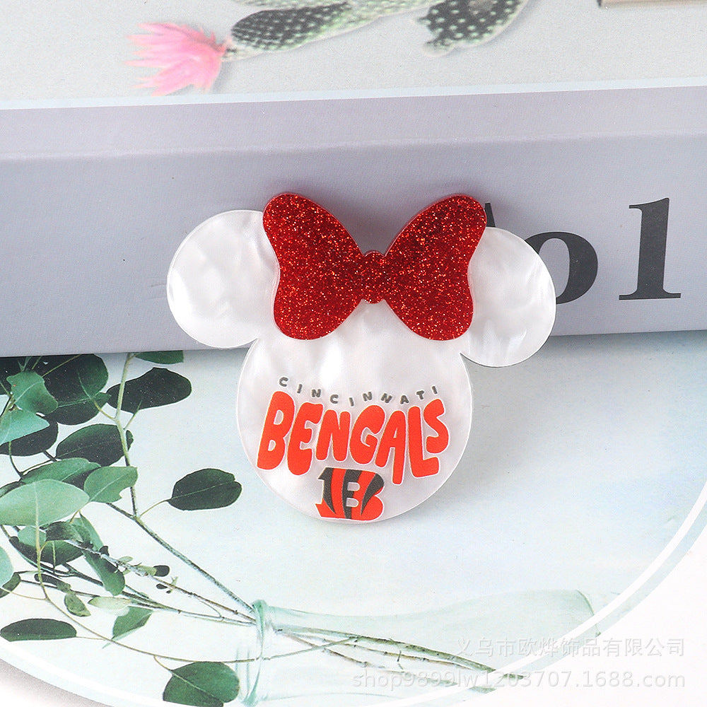 Wholesale 10PCS Acrylic DIY Loose Powder Cartoon Bowknot Brooch Patches