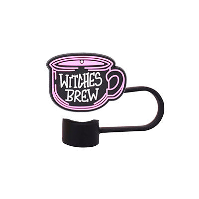 Wholesale Random 100pcs Halloween 10MM PVC Straw Tube Cap ACC-SCR-YiQu001