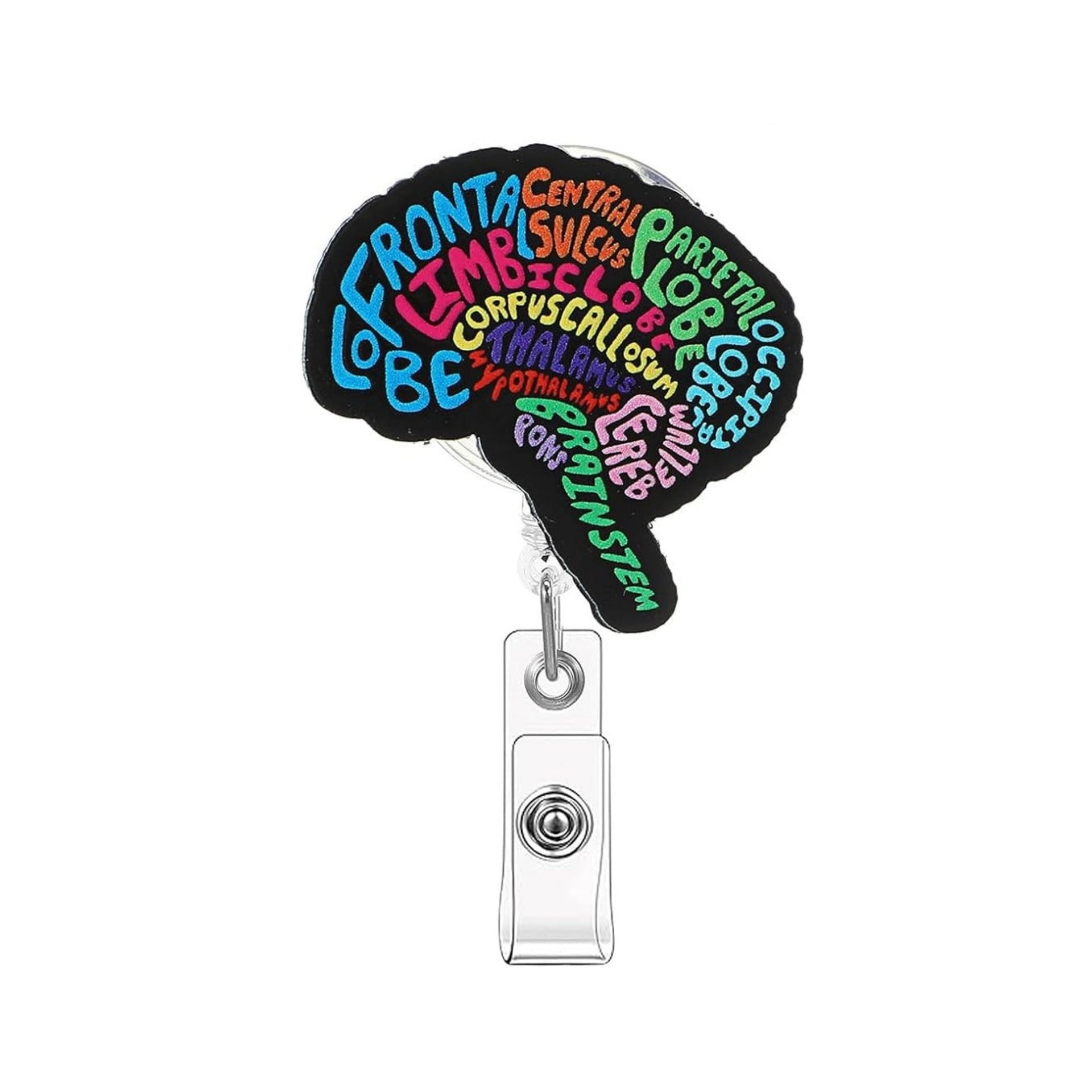 Wholesale Glitter Organ Brain Badge Reels Keychains