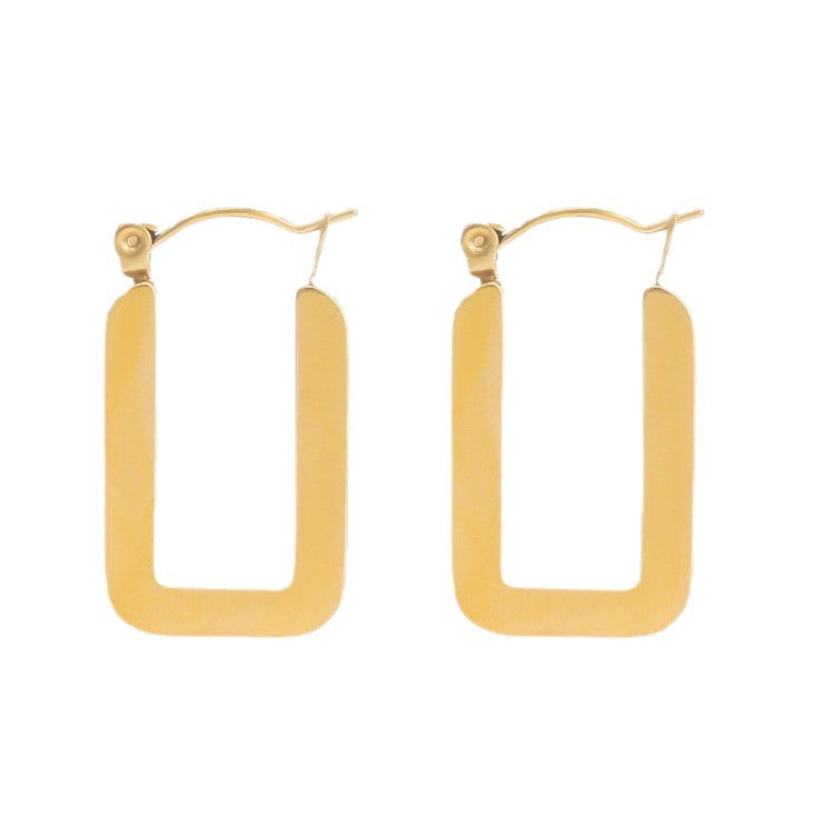 Wholesale  Luxury Geometric Shape Stainless Steel Earrings
