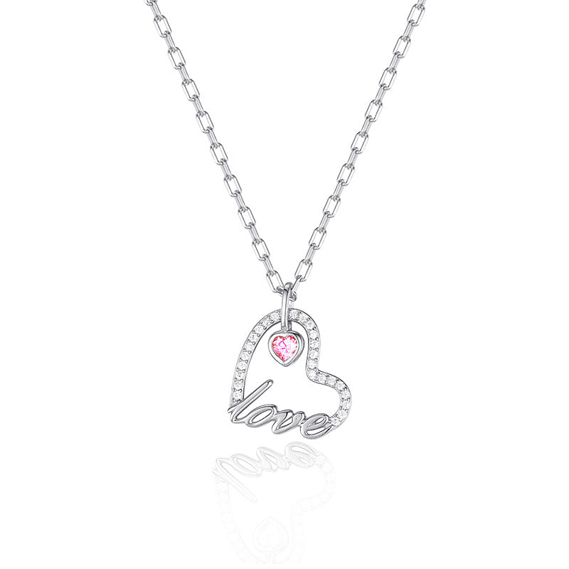 Wholesale Romantic Beating Heart Zirconia Necklace