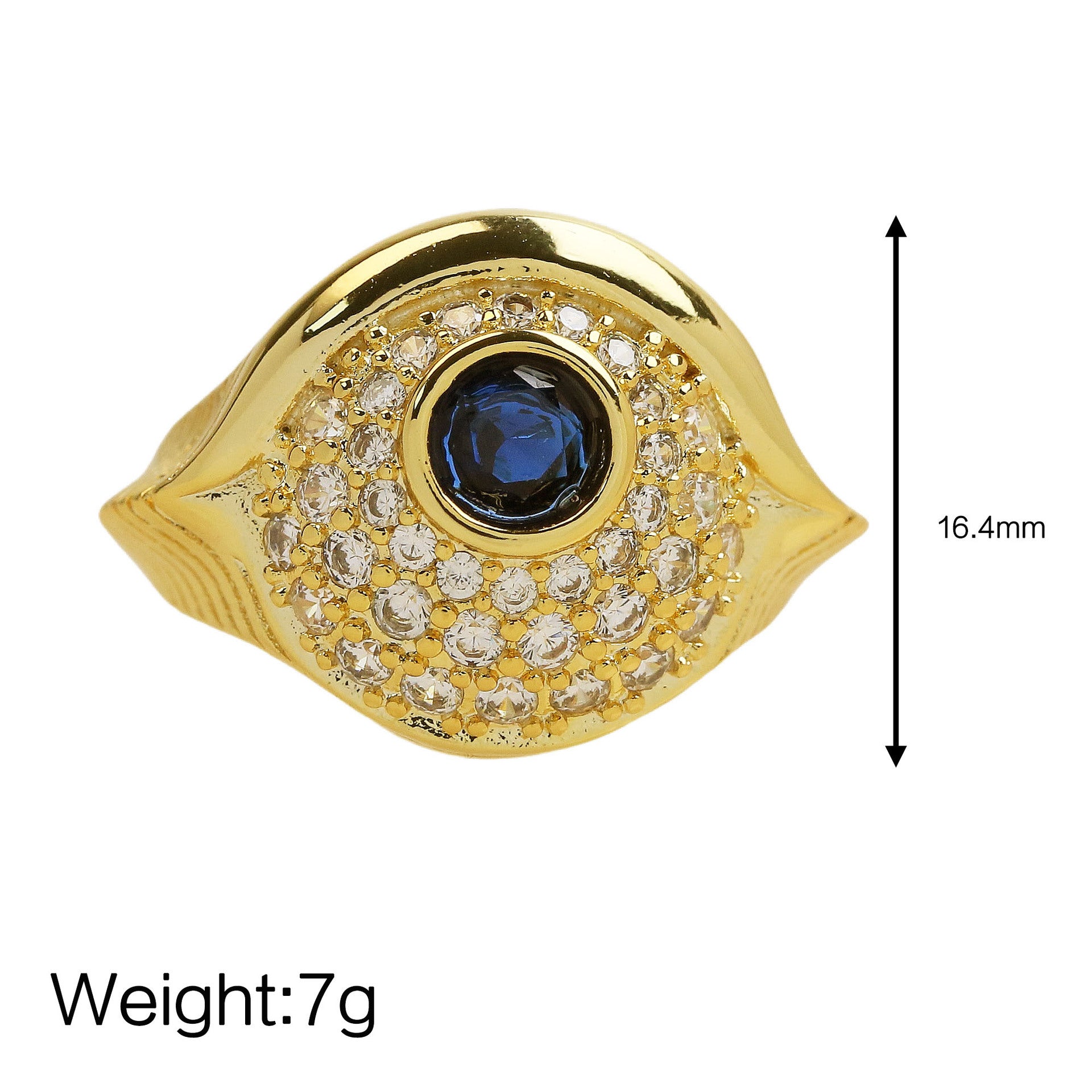 Wholesale 18k Gold Brass Eyes Devil's Eye Striped Open Ring