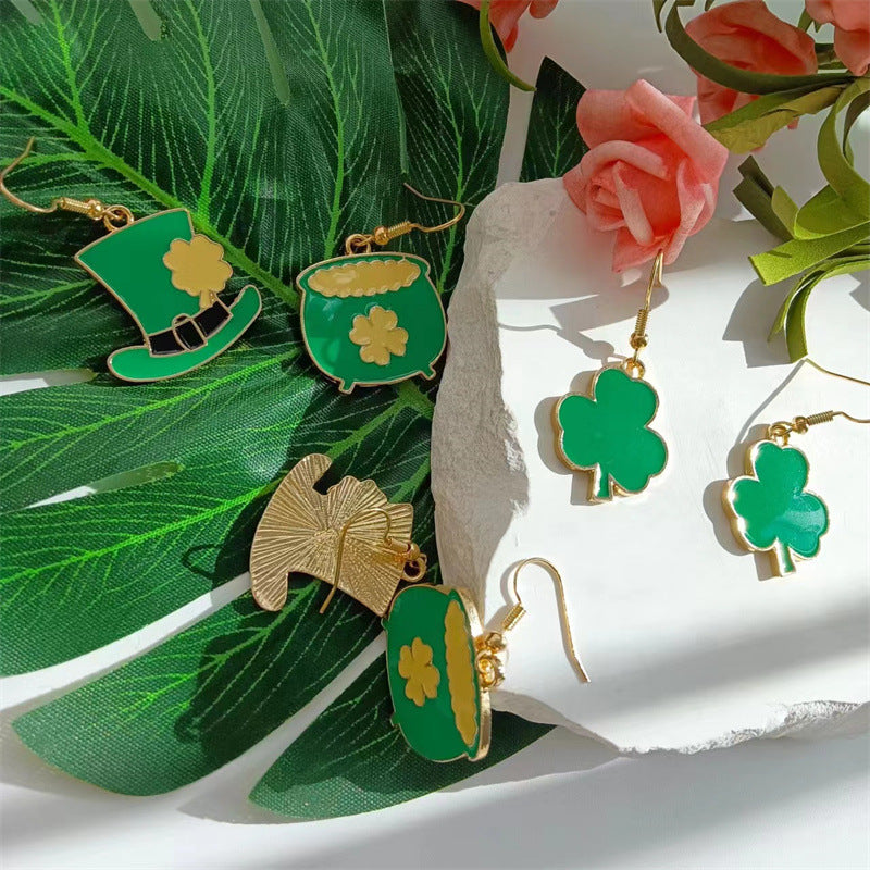 Wholesale St. Patrick's Day Party Pattern Earrings Set
