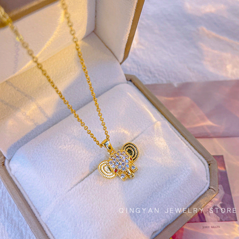 Wholesale Zircon Titanium Steel Necklace ACC-NE-Qingyan002