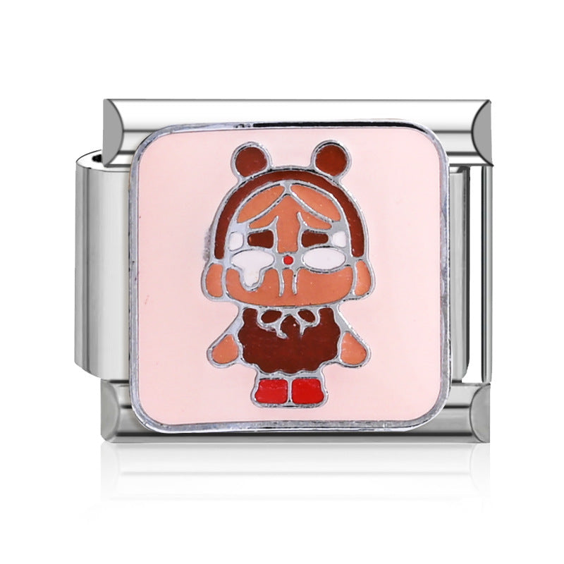 Wholesale  9mm Italian Charm Starter Bracelets DIY square Single Section Creative Stainless Steel Composable Bracelet
