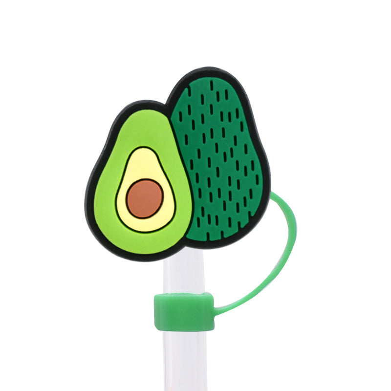 Wholesale Random 10pcs Avocado 8/10mm PVC Soft Straw Tube Cap
