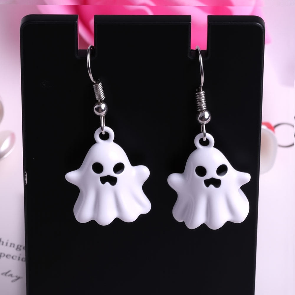 Wholesale  Gothic Ghost Three-Dimensional Alloy Pendant Earrings