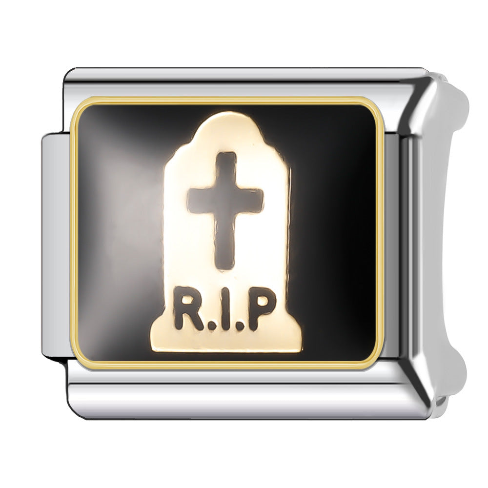 Wholesale Italian Charm Bracelet 9mm DIY Splicing Halloween Series Stainless Steel Composable Bracelet