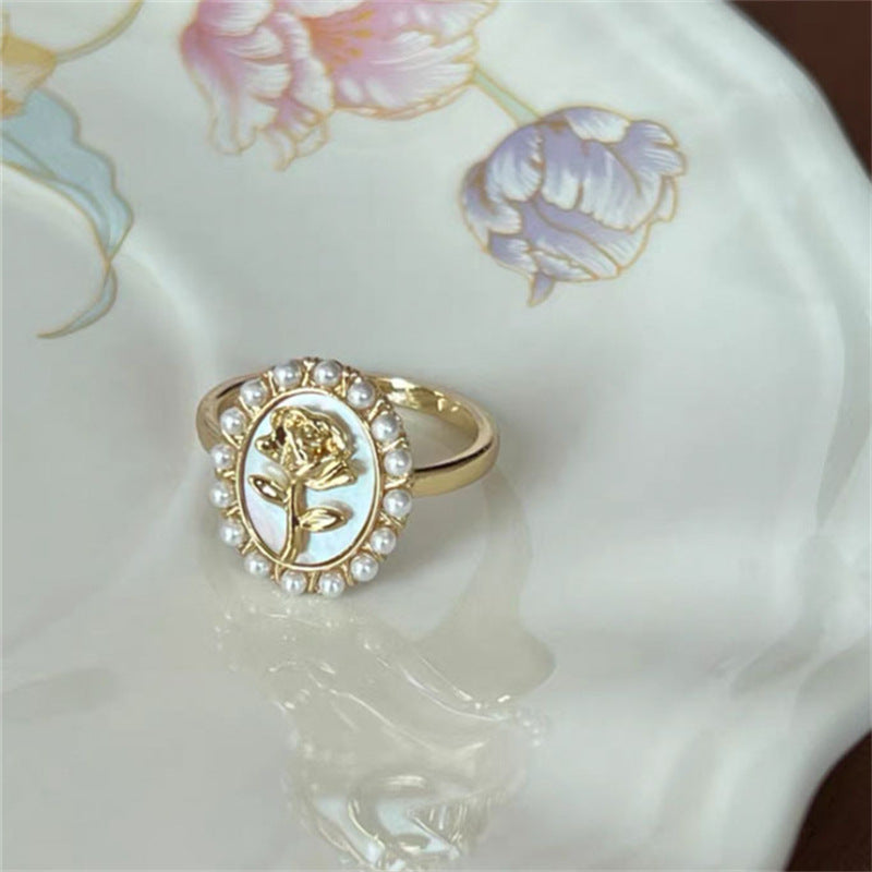 Wholesale French retro colorful zircon ring