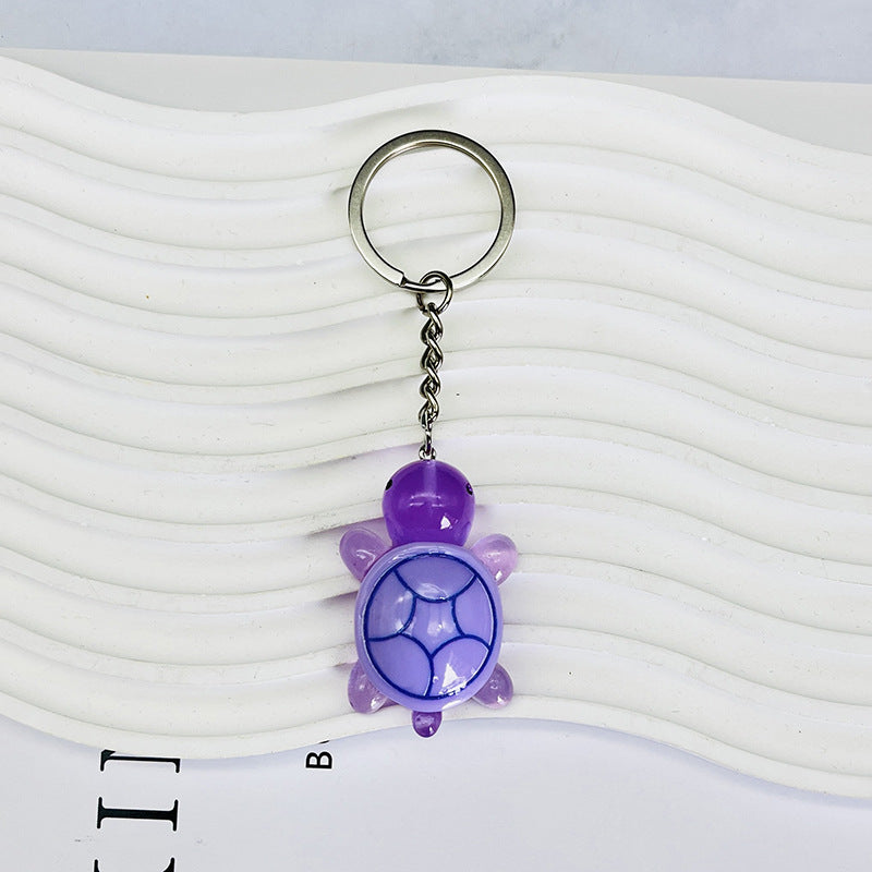 Wholesale Ins Style Cute Glowing Turtle Resin Keychain Bag Charm Decorative Accessory Gift For