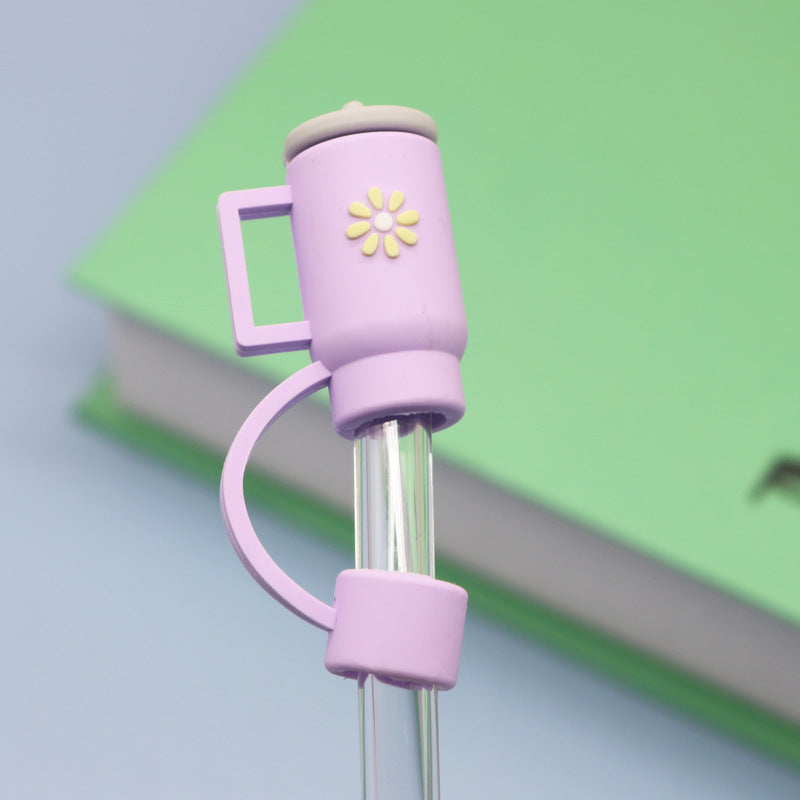 Wholesale 10pcs Silicone 10mm Color Tea Cup Straw Tube Cap ACC-SCR-LengXing001