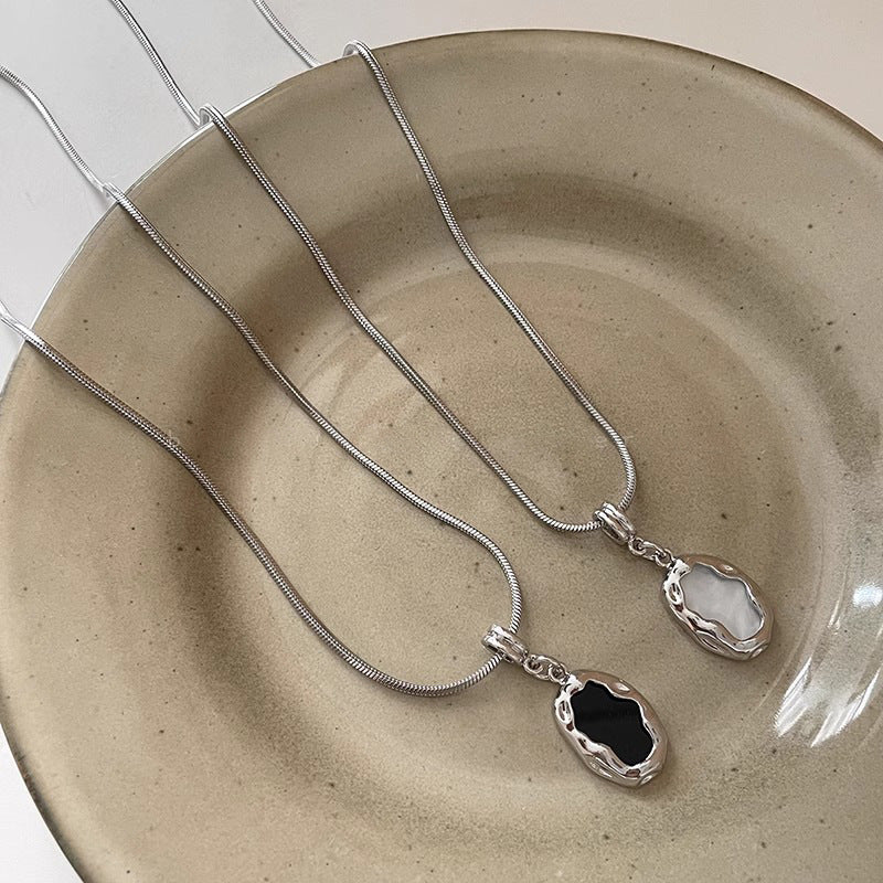 Wholesale  Titanium Steel Irregular Pendant Necklace Snake Bone Chain