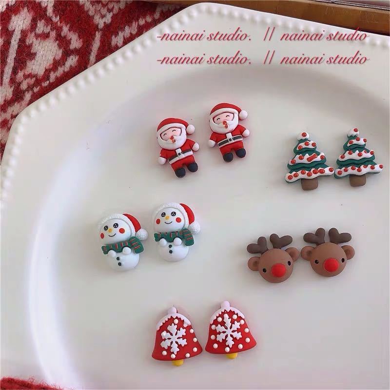 Wholesale Christmas  Snowman Elk Resin Earrings