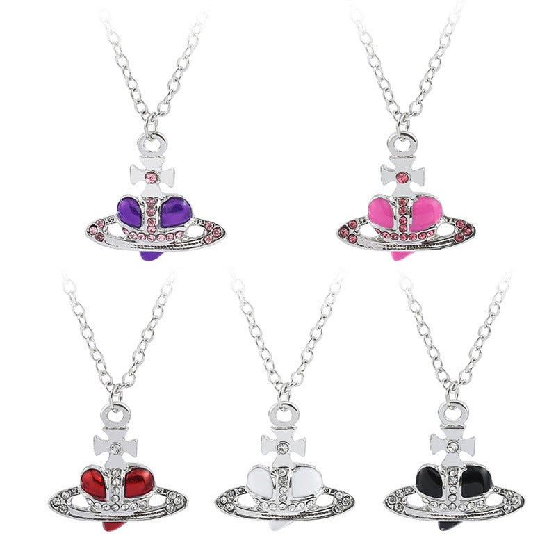 Wholesale Love Rhinestone Necklace Personalized Versatile Flash Diamond Necklace