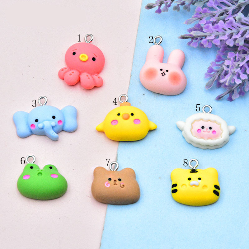 Wholesale Color resin simulation cute cartoon small animal sheep rabbit frog keychains