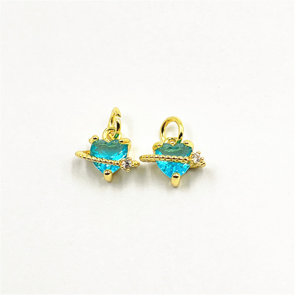 Wholesale Colorful zircon heart pendant