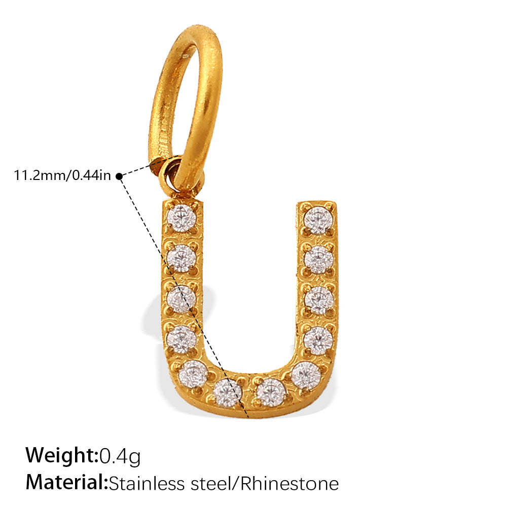 Wholesale Diamond-Encrusted 26 English Letter Charms for Jewelry