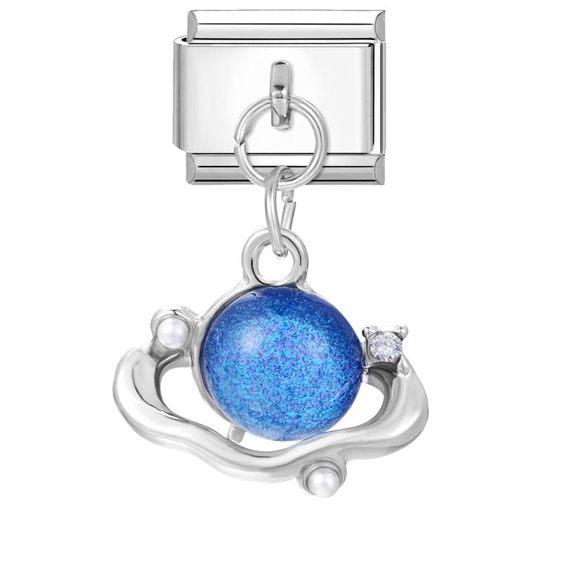 Wholesale Italian modular steel heart pendant DIY bracelet accessories