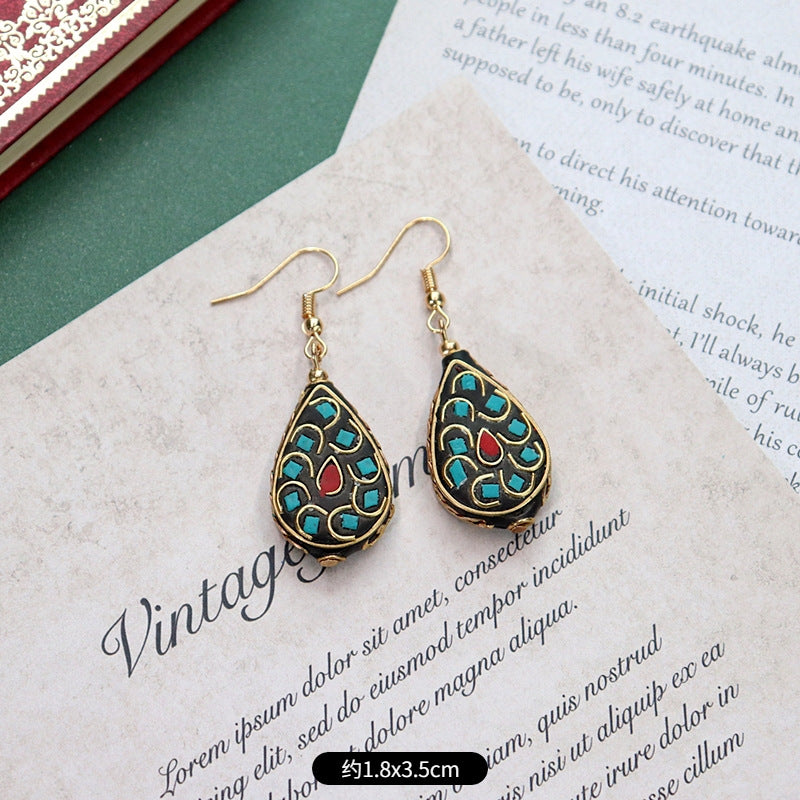 Wholesale Retro Nepal Style Handmade Dangle Earrings,  Trendy Fashion Accessory for Party or Everyday Wear