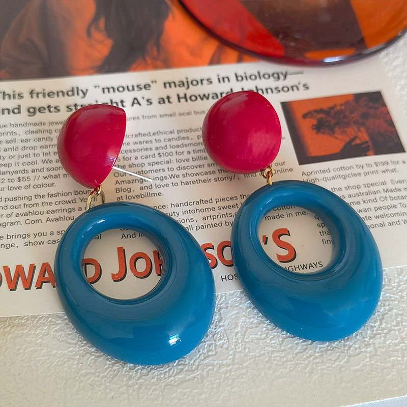 Wholesale exaggerated blue and red ear clips