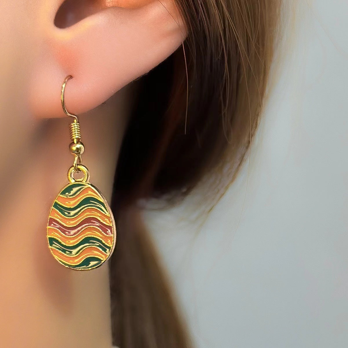 Wholesale Cartoon Cute Bunny Easter Egg Carrot Earrings