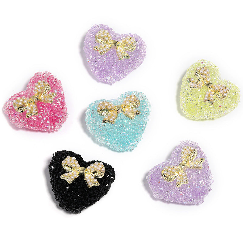 Wholesale of 5pcs/pack of Love Sugar Beads, Bow Shaped Diamond Beads, Water Diamond Beads ACC-BDS-BLG027