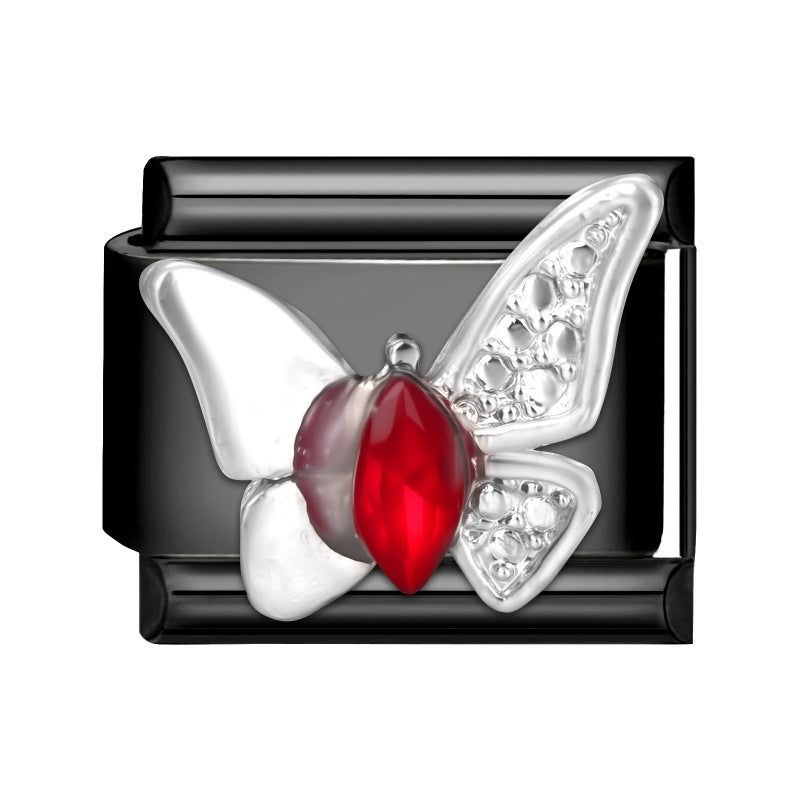 Wholesale 9mm Italian Charm Starter Bracelets DIY black Single Section Creative Stainless Steel Composable Bracelet