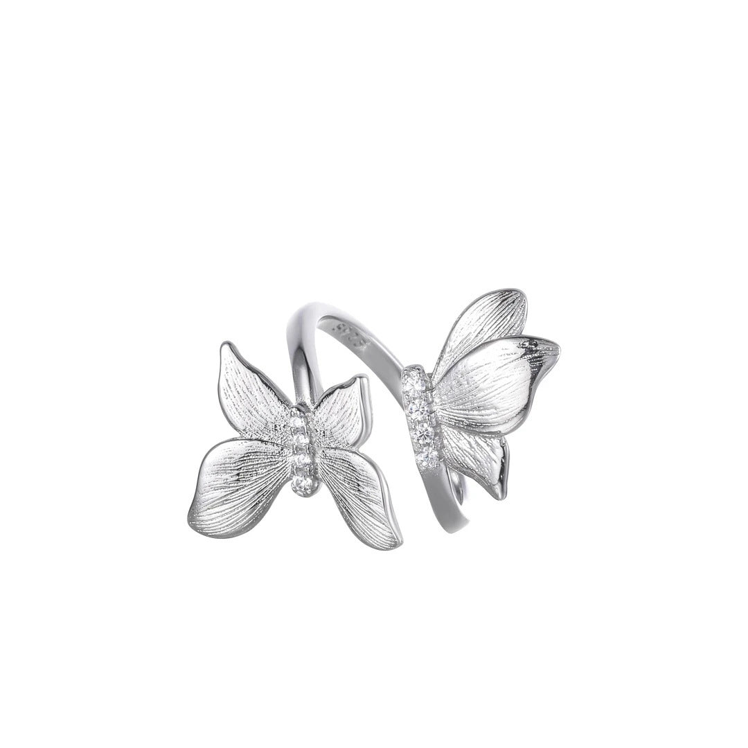 Wholesale Simple Serpentine Tassel New Antique Retro Texture Butterfly Open Ring