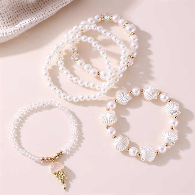 Wholesale Pearl Bracelet Metal Spacer Bracelet Jellyfish Pearl Bracelet