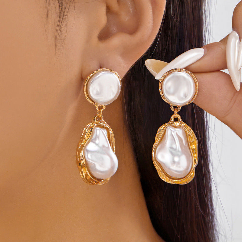 Wholesale Pearl Goblet Earrings - Electroplated Zinc Alloy Chic Jewelry Accessory for Women