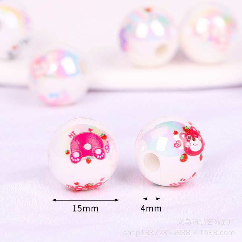 Wholesale random 10pcs Creative Cartoon Color-Plated   Focal Beads DIY Bead Accessories ACCVIP