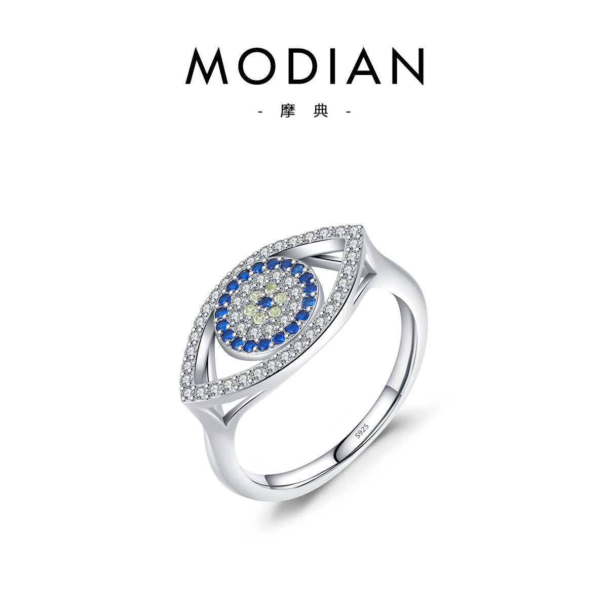 Wholesale S925 Sterling Silver Evil Eye Ring ACC-RS-MoDian010