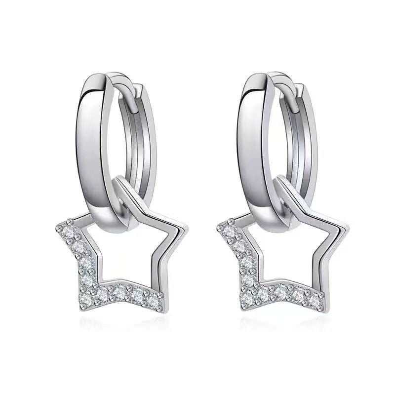 Wholesale alloy five-pointed star earrings