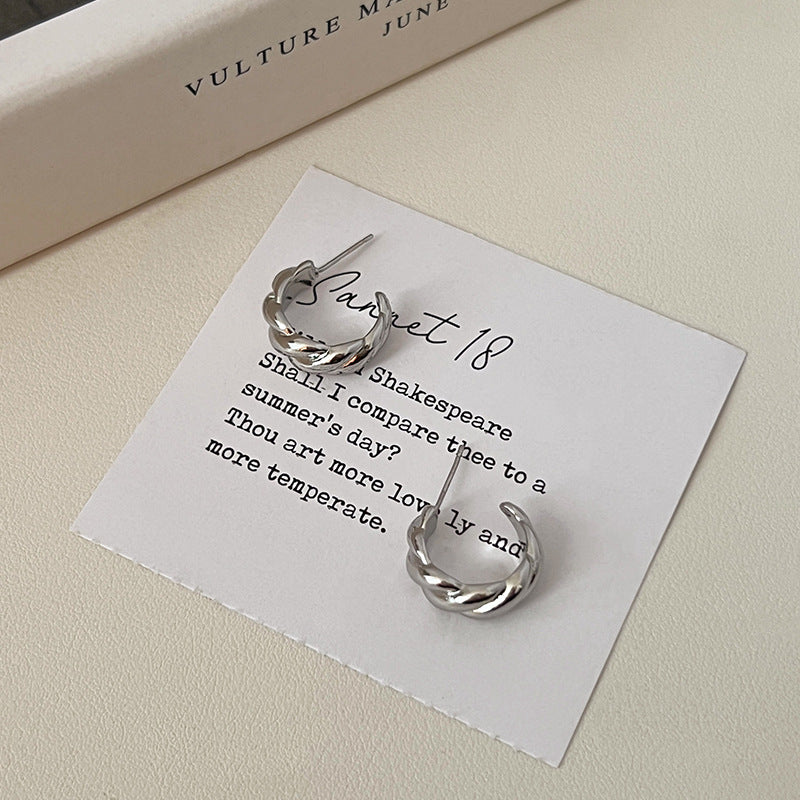 Wholesale gold and silver earrings small twist earrings