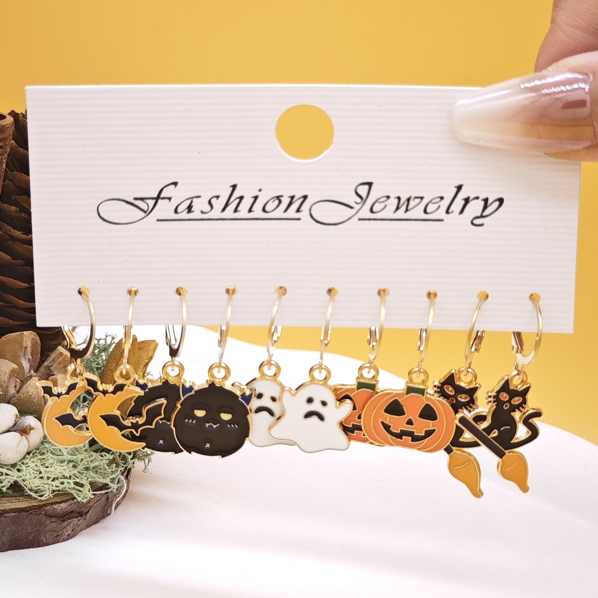 Wholesale 10pcs Oil Drip Halloween Earrings Set ACC-ES-TianShe002