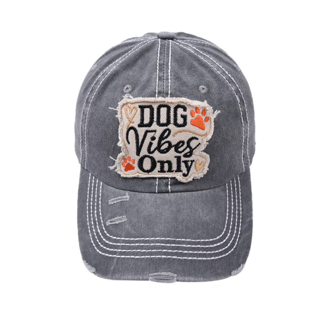 Wholesale DOG Water Wash Patch Cotton Baseball Hat ACC-HT-WenRan003