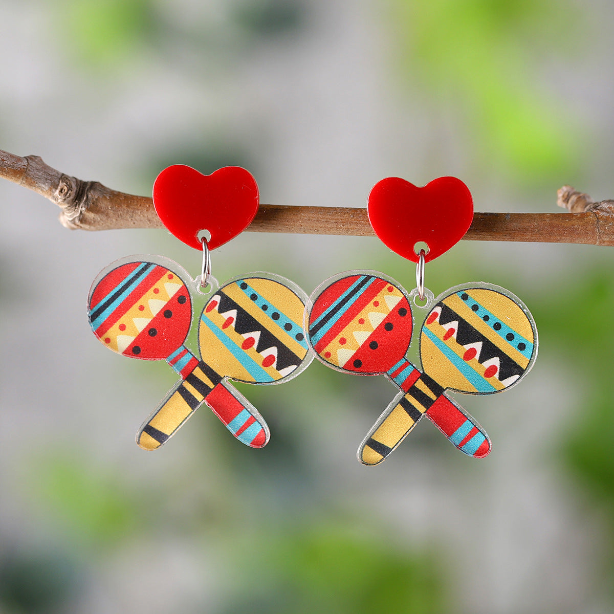 Wholesale Mexican colorful maracas earrings