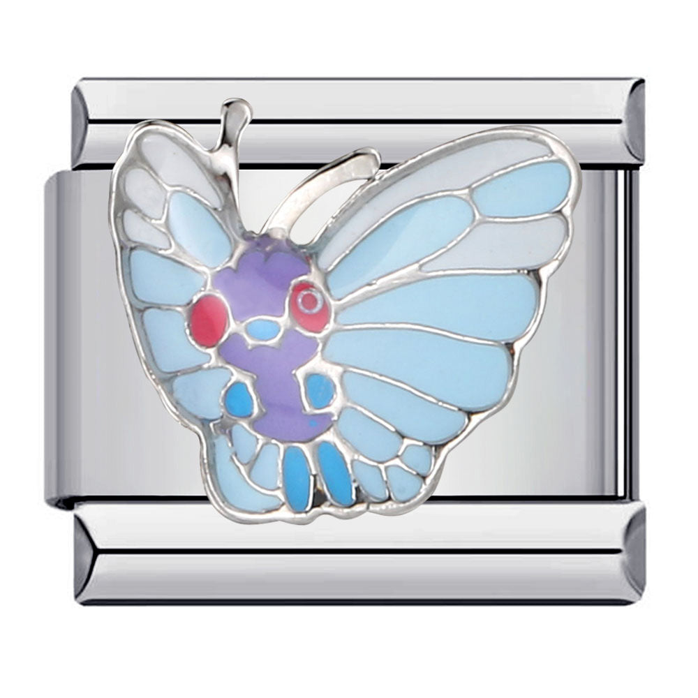 Wholesale Colorful Butterfly Italian Charm Bracelet DIY Stainless Steel Jewelry Accessory for Resale