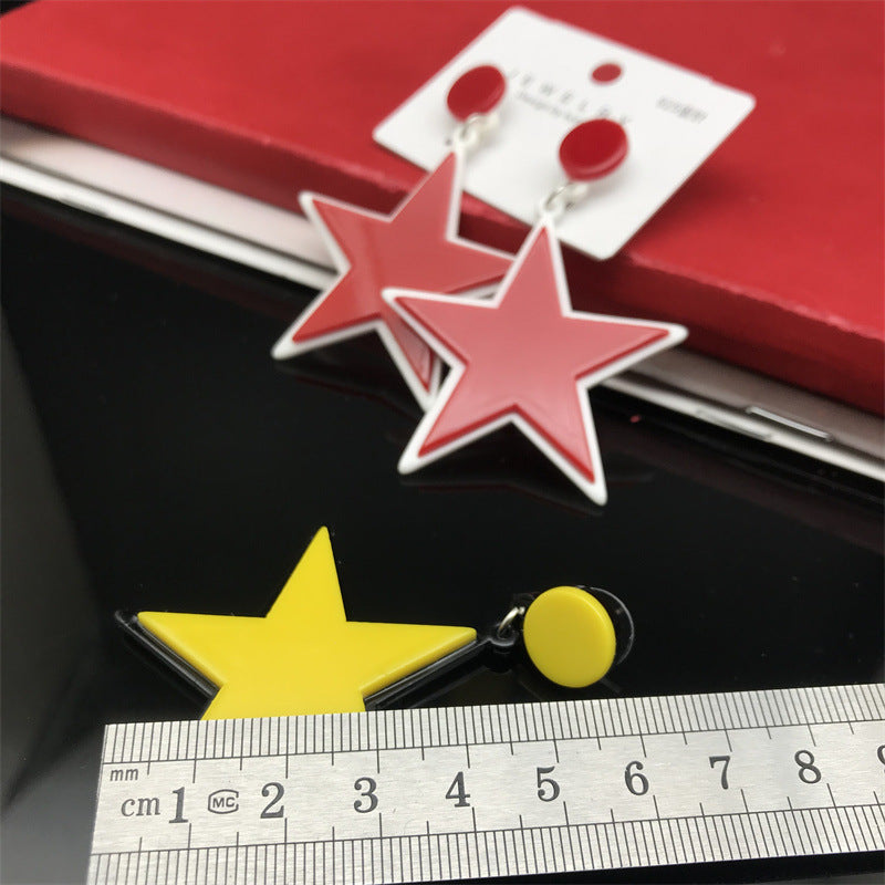 Wholesale Summer Five-pointed Star Earrings Exaggerated Acrylic Earrings ACC-ES-FX051
