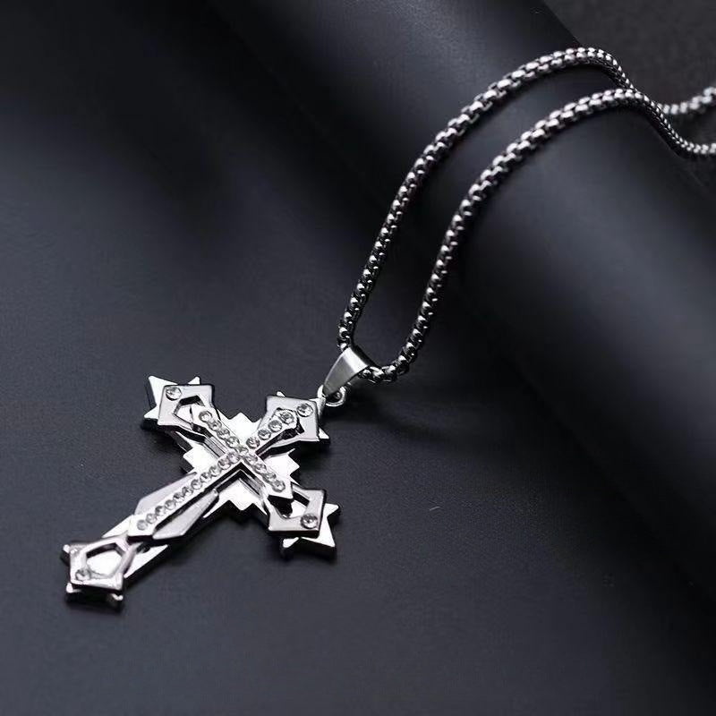 Wholesale Alloy Diamond Cross Necklace