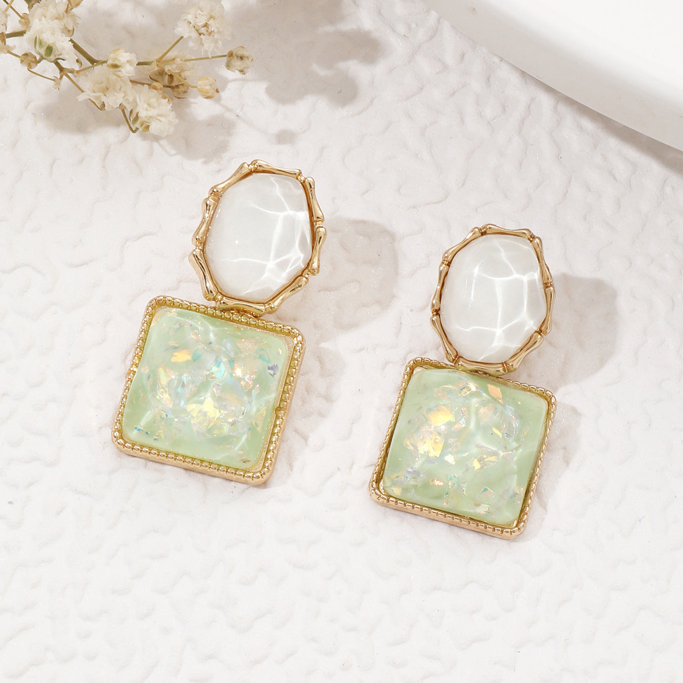 Wholesale Trendy Resin Water Ripple Earrings,  French Style Fashion Jewelry for Everyday Wear