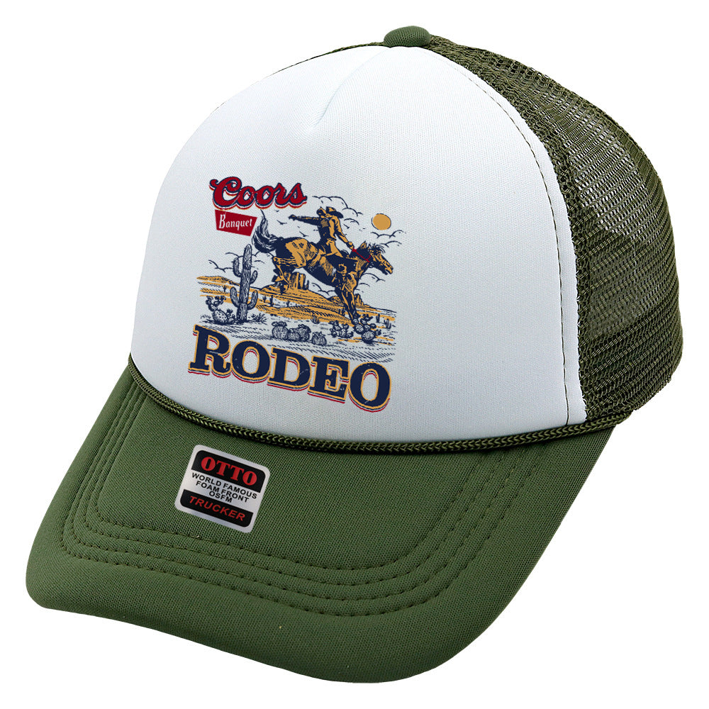 Wholesale Trucker Hat Denim Print Sponge Mesh Cap Baseball Cap ACC-HT-HaiPu015