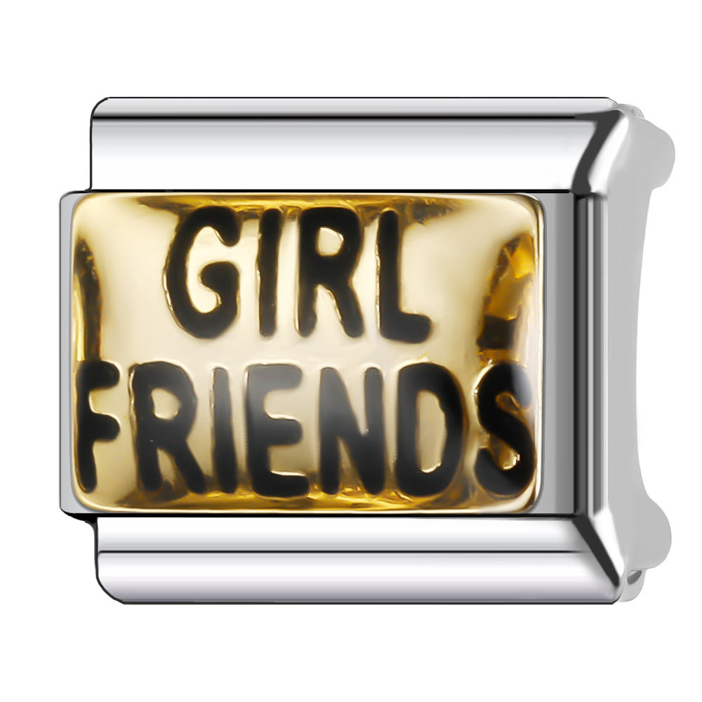 Wholesale Italian Charm Bracelet 9mm DIY Splicing Creative Pattern Stainless Steel Composable Bracelet