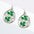 Wholesale St Patrick's Day Clover Hollow carved water drop earrings