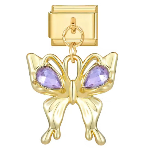 Wholesale 2PCS 9mm Italian Charm Starter Bracelets DIY Flower Bow Pendant Stainless Steel Composable Bracelet