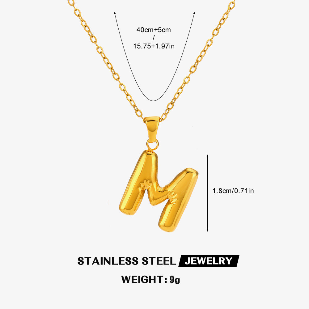 Wholesale stainless steel 26 letter necklace